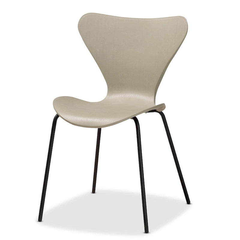 Ensemble de 4 chaises de salle à manger modernes et contemporaines en plastique/métal