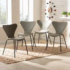 Ensemble de 4 chaises de salle à manger modernes et contemporaines en plastique/métal