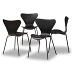 Ensemble de 4 chaises de salle à manger modernes et contemporaines en plastique/métal