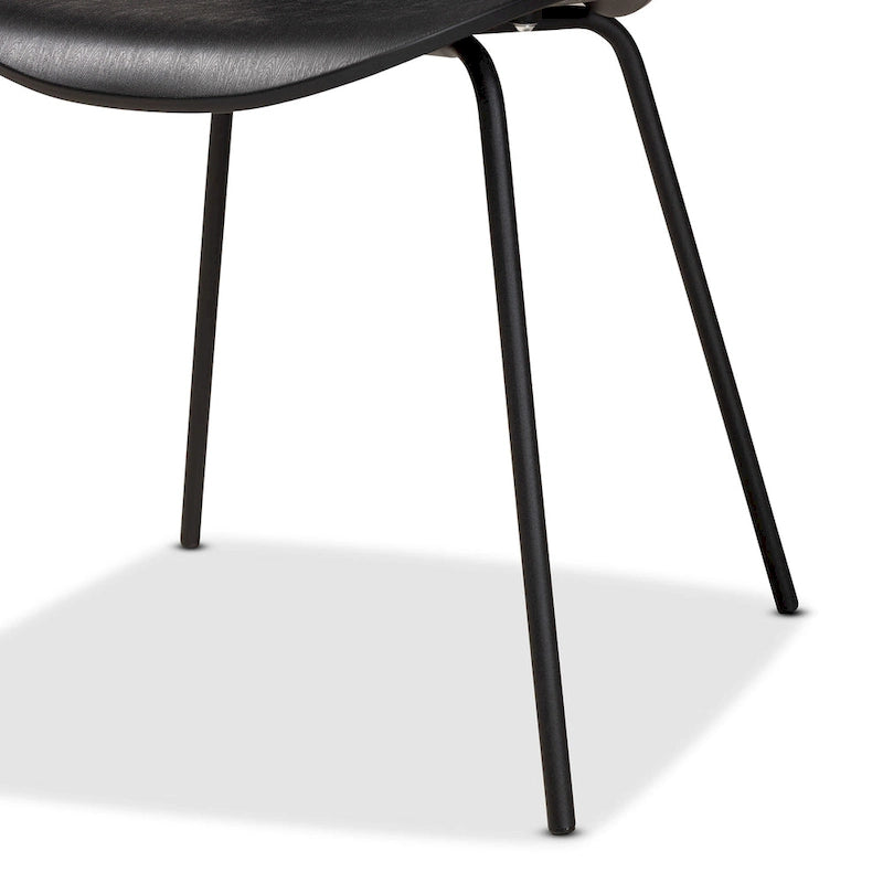 Ensemble de 4 chaises de salle à manger modernes et contemporaines en plastique/métal