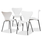 Ensemble de 4 chaises de salle à manger modernes et contemporaines en plastique/métal