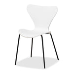 Ensemble de 4 chaises de salle à manger modernes et contemporaines en plastique/métal
