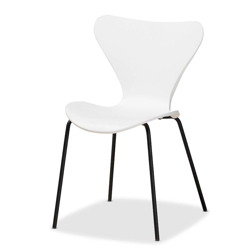 Ensemble de 4 chaises de salle à manger modernes et contemporaines en plastique/métal