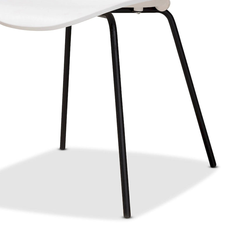 Ensemble de 4 chaises de salle à manger modernes et contemporaines en plastique/métal