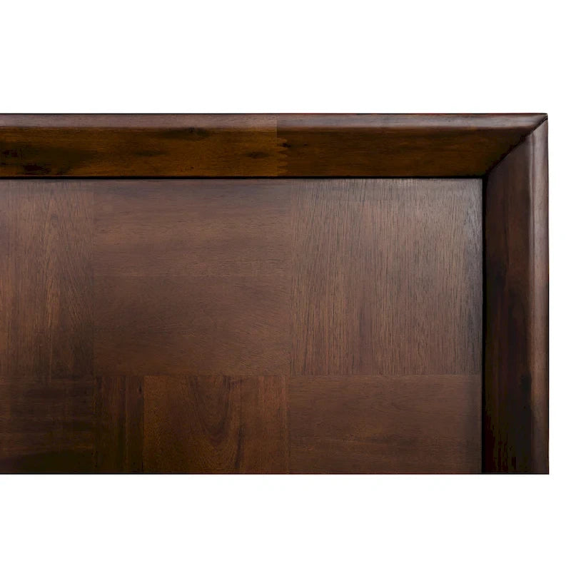 Lit moderne en acacia et laiton