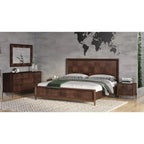 Lit moderne en acacia et laiton