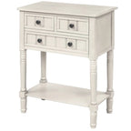 Console étroite, table d'entrée rustique, table basse étroite, trois tiroirs de rangement et étagère inférieure