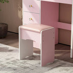 Coiffeuse 80 cm de large avec tabouret, miroir et 3 couleurs de lumière - 80 cm de large