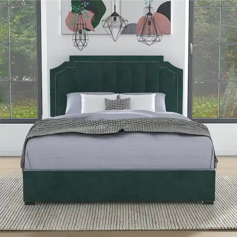 Lit plateforme Art Déco avec rangement 4 tiroirs