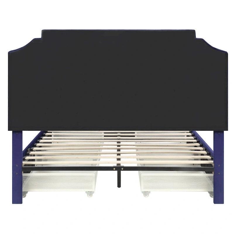 Lit plateforme Art Déco avec rangement 4 tiroirs