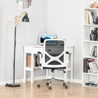 Bureau d'angle, bureau d'ordinateur triangulaire avec tiroir et étagères de rangement pour petit espace