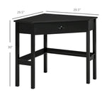 Bureau d'angle, bureau d'ordinateur triangulaire avec tiroir et étagères de rangement pour petit espace