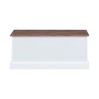Banc de rangement à 3 tiroirs, blanc et marron patiné