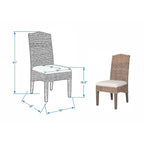 Chaises de salle à manger capitonnées en rotin naturel par - Lot de 2 par