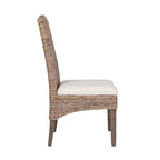 Chaises de salle à manger capitonnées en rotin naturel par - Lot de 2 par