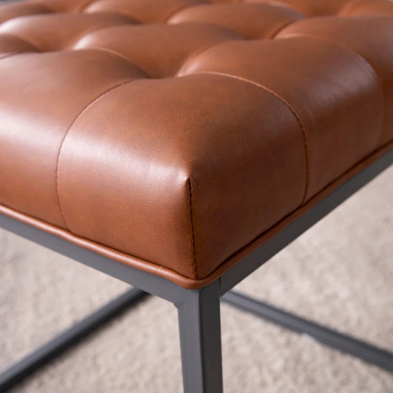 Mini-ottoman marron selle