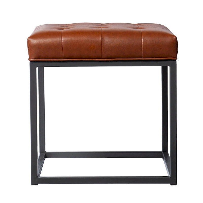 Mini-ottoman marron selle