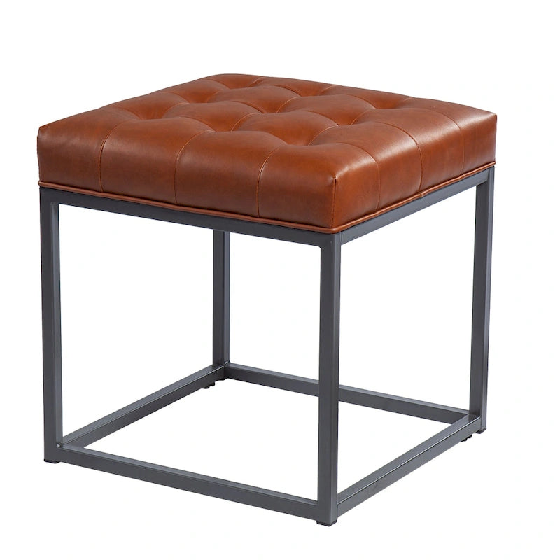 Mini-ottoman marron selle