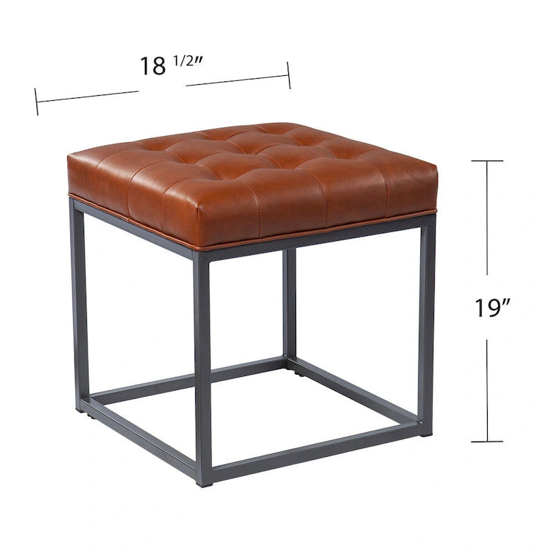Mini-ottoman marron selle