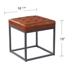 Mini-ottoman marron selle