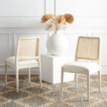 Chaise de salle à manger en rotin avec coussin (lot de 2) - 19 larg. x 17,5 long. x 32 haut.