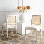Chaise de salle à manger en rotin avec coussin (lot de 2) - 19 larg. x 17,5 long. x 32 haut.