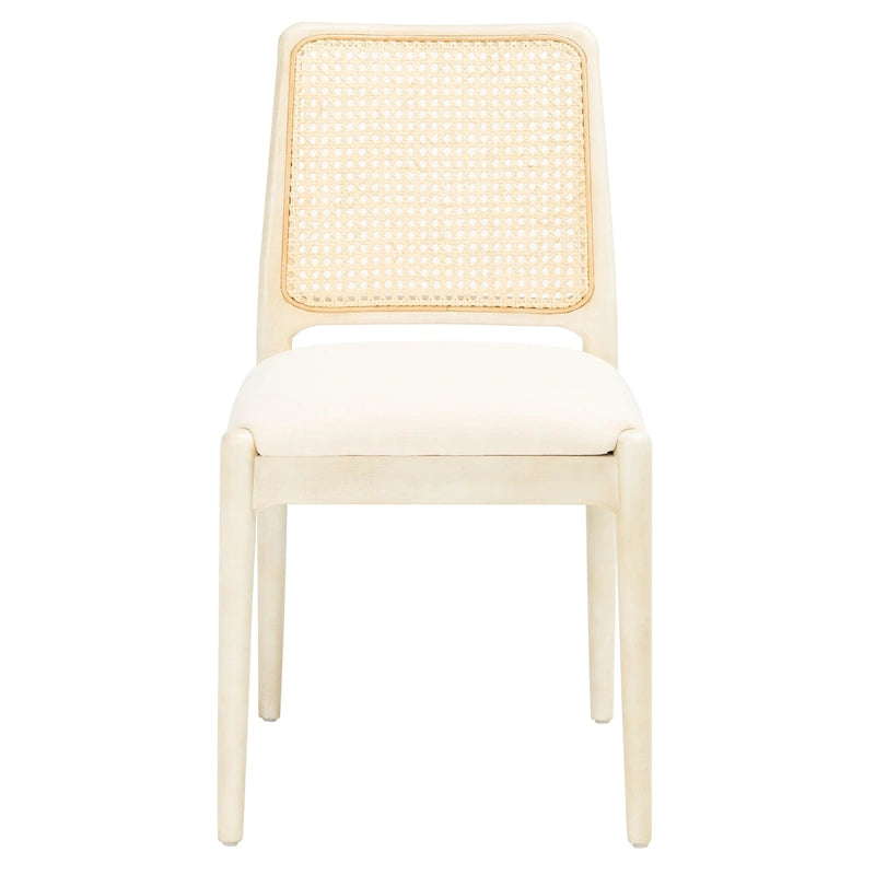 Chaise de salle à manger en rotin avec coussin (lot de 2) - 19 larg. x 17,5 long. x 32 haut.