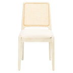 Chaise de salle à manger en rotin avec coussin (lot de 2) - 19 larg. x 17,5 long. x 32 haut.