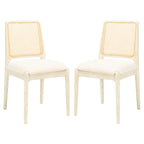 Chaise de salle à manger en rotin avec coussin (lot de 2) - 19 larg. x 17,5 long. x 32 haut.