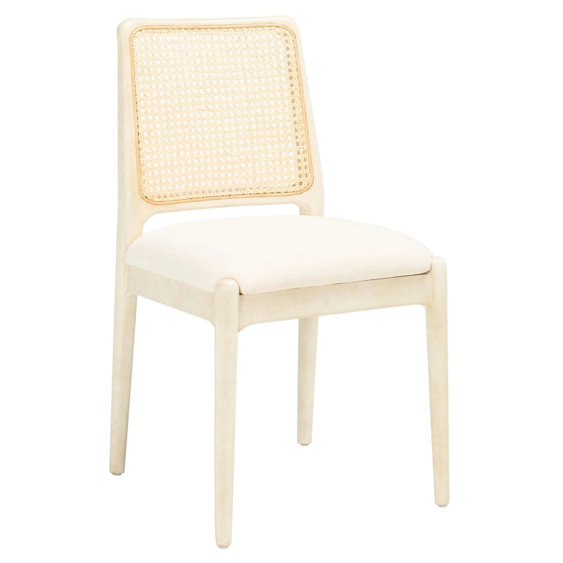Chaise de salle à manger en rotin avec coussin (lot de 2) - 19 larg. x 17,5 long. x 32 haut.