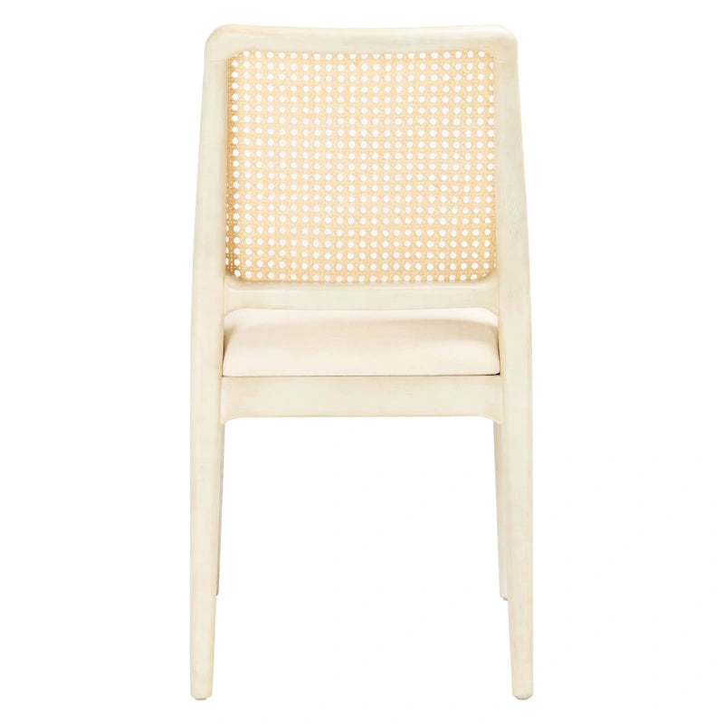 Chaise de salle à manger en rotin avec coussin (lot de 2) - 19 larg. x 17,5 long. x 32 haut.