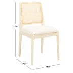 Chaise de salle à manger en rotin avec coussin (lot de 2) - 19 larg. x 17,5 long. x 32 haut.