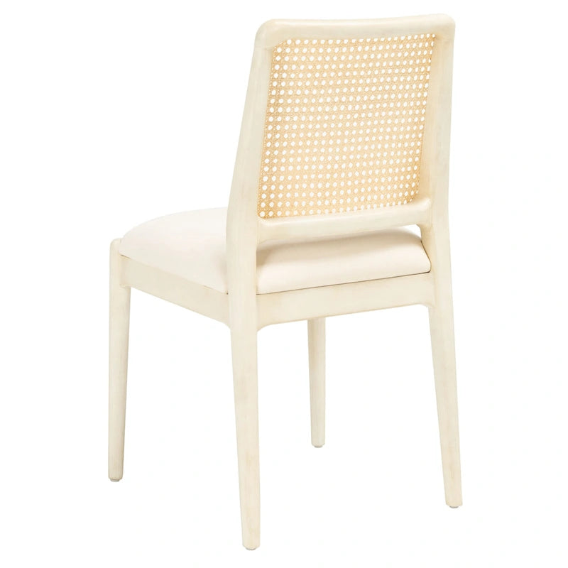 Chaise de salle à manger en rotin avec coussin (lot de 2) - 19 larg. x 17,5 long. x 32 haut.