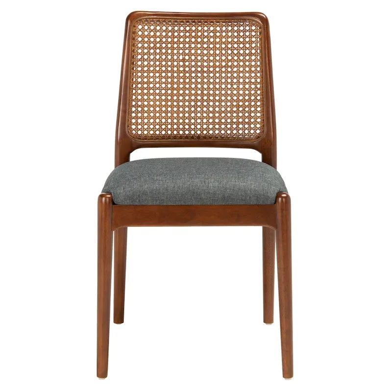 Chaise de salle à manger en rotin avec coussin (lot de 2) - 19 larg. x 17,5 long. x 32 haut.