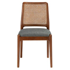 Chaise de salle à manger en rotin avec coussin (lot de 2) - 19 larg. x 17,5 long. x 32 haut.