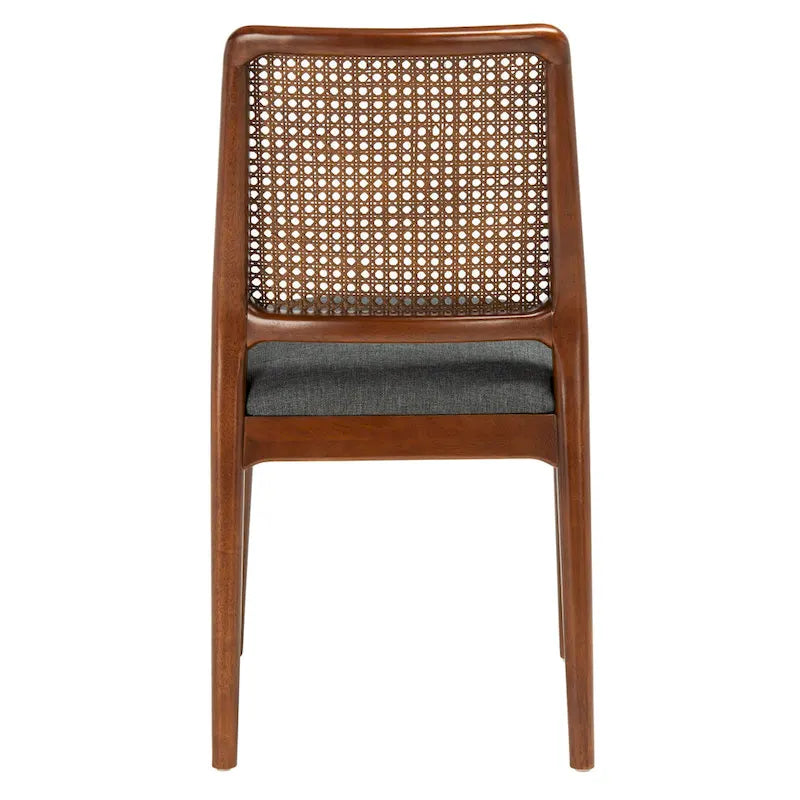 Chaise de salle à manger en rotin avec coussin (lot de 2) - 19 larg. x 17,5 long. x 32 haut.