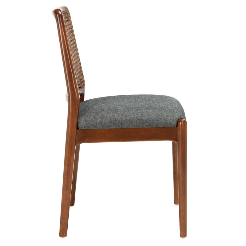 Chaise de salle à manger en rotin avec coussin (lot de 2) - 19 larg. x 17,5 long. x 32 haut.