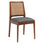 Chaise de salle à manger en rotin avec coussin (lot de 2) - 19 larg. x 17,5 long. x 32 haut.