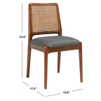 Chaise de salle à manger en rotin avec coussin (lot de 2) - 19 larg. x 17,5 long. x 32 haut.