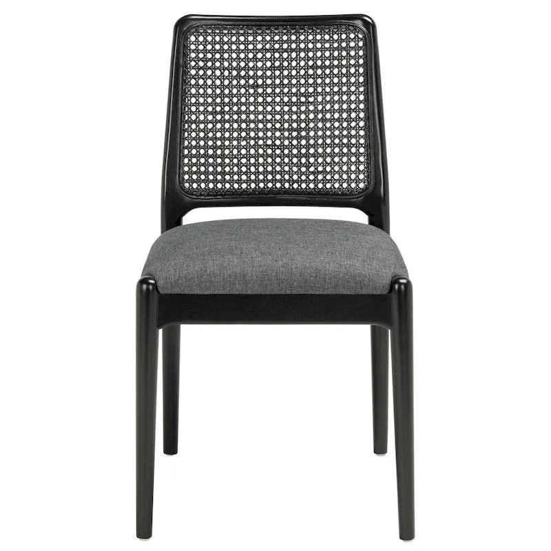 Chaise de salle à manger en rotin avec coussin (lot de 2) - 19 larg. x 17,5 long. x 32 haut.