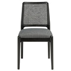 Chaise de salle à manger en rotin avec coussin (lot de 2) - 19 larg. x 17,5 long. x 32 haut.