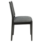 Chaise de salle à manger en rotin avec coussin (lot de 2) - 19 larg. x 17,5 long. x 32 haut.