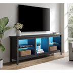 Meuble TV Classique de 70 Pouces, Console TV pour Téléviseur de 75 Pouces avec LED