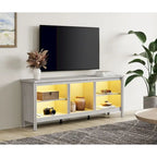 Meuble TV Classique de 70 Pouces, Console TV pour Téléviseur de 75 Pouces avec LED