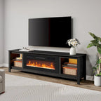 Meuble TV Classique de 70 Pouces, Console TV pour Téléviseur de 75 Pouces avec LED
