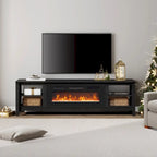 Meuble TV Classique de 70 Pouces, Console TV pour Téléviseur de 75 Pouces avec LED