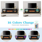 Meuble TV Classique de 70 Pouces, Console TV pour Téléviseur de 75 Pouces avec LED
