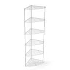Étagère d'angle autoportante robuste à 6 niveaux pour rangement et exposition