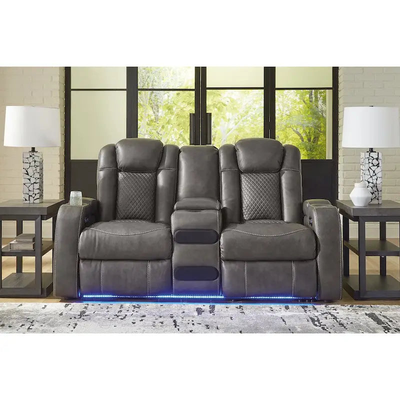 Causeuse inclinable électrique avec console – 74 larg. x 43 prof. x 43 haut.