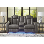 Causeuse inclinable électrique avec console – 74 larg. x 43 prof. x 43 haut.